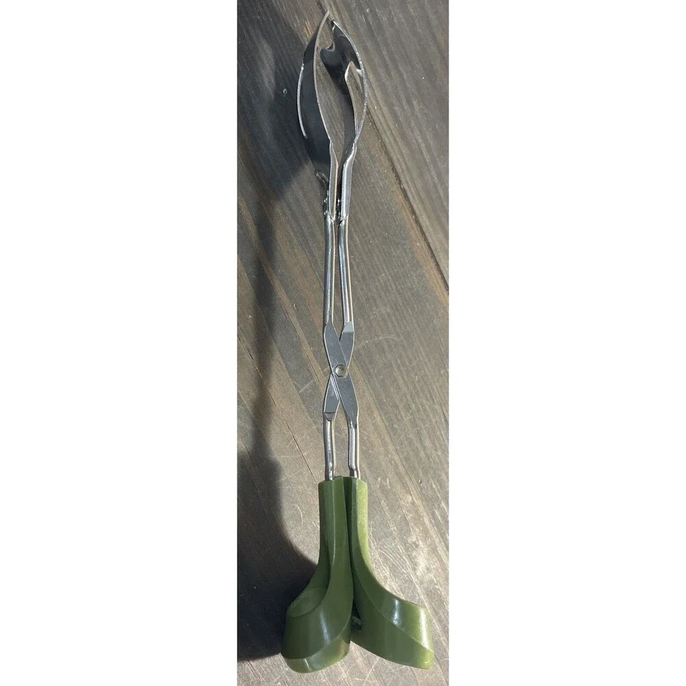 Mirro Earthgrown Vintage Canning Tongs Avocado Green Patented 1978